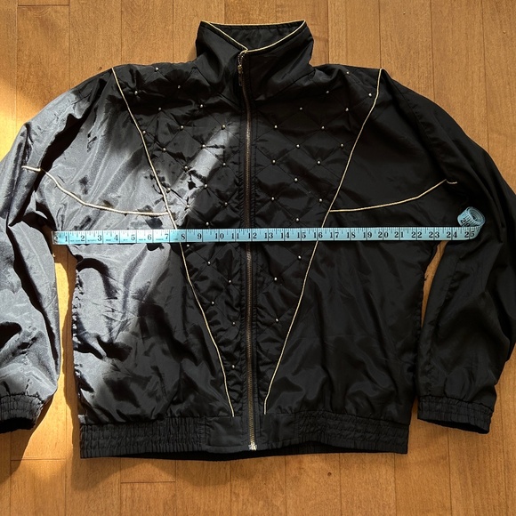 Blair Boutiques Vintage Black and Gold Zip Up Jacket - Picture 3 of 7